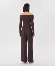 VZLAG11500 TARA JARMON(タラ ジャーモン) ハイウエストベルテッドワイドパンツ トンカ