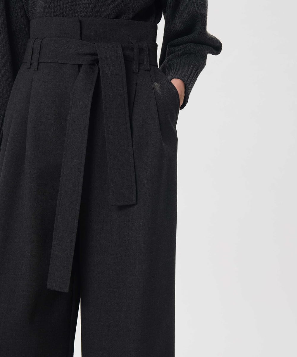 VZLAG11500 TARA JARMON(タラ ジャーモン) ハイウエストベルテッドワイドパンツ グレー