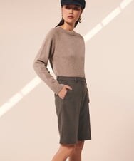 VZLAX12340 TARA JARMON(タラ ジャーモン) ギャバジンハーフパンツ チャコールグレー