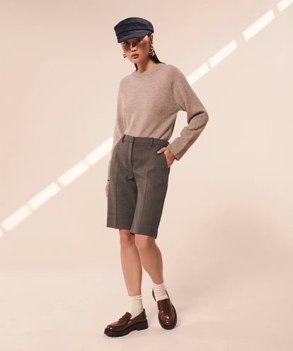 VZLAX12340 TARA JARMON ギャバジンハーフパンツ
