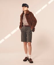 VZLAX12340 TARA JARMON(タラ ジャーモン) ギャバジンハーフパンツ チャコールグレー