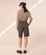 VZLAX12340 TARA JARMON(タラ ジャーモン) ギャバジンハーフパンツ チャコールグレー
