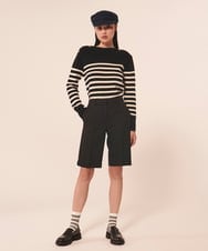 VZLAX12340 TARA JARMON(タラ ジャーモン) ギャバジンハーフパンツ ブラック