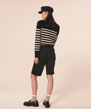 VZLAX12340 TARA JARMON(タラ ジャーモン) ギャバジンハーフパンツ ブラック