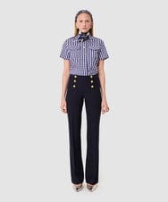 VZLGA08450 TARA JARMON(タラ ジャーモン) グレインドプードルパンツ ミッドナイトブルー