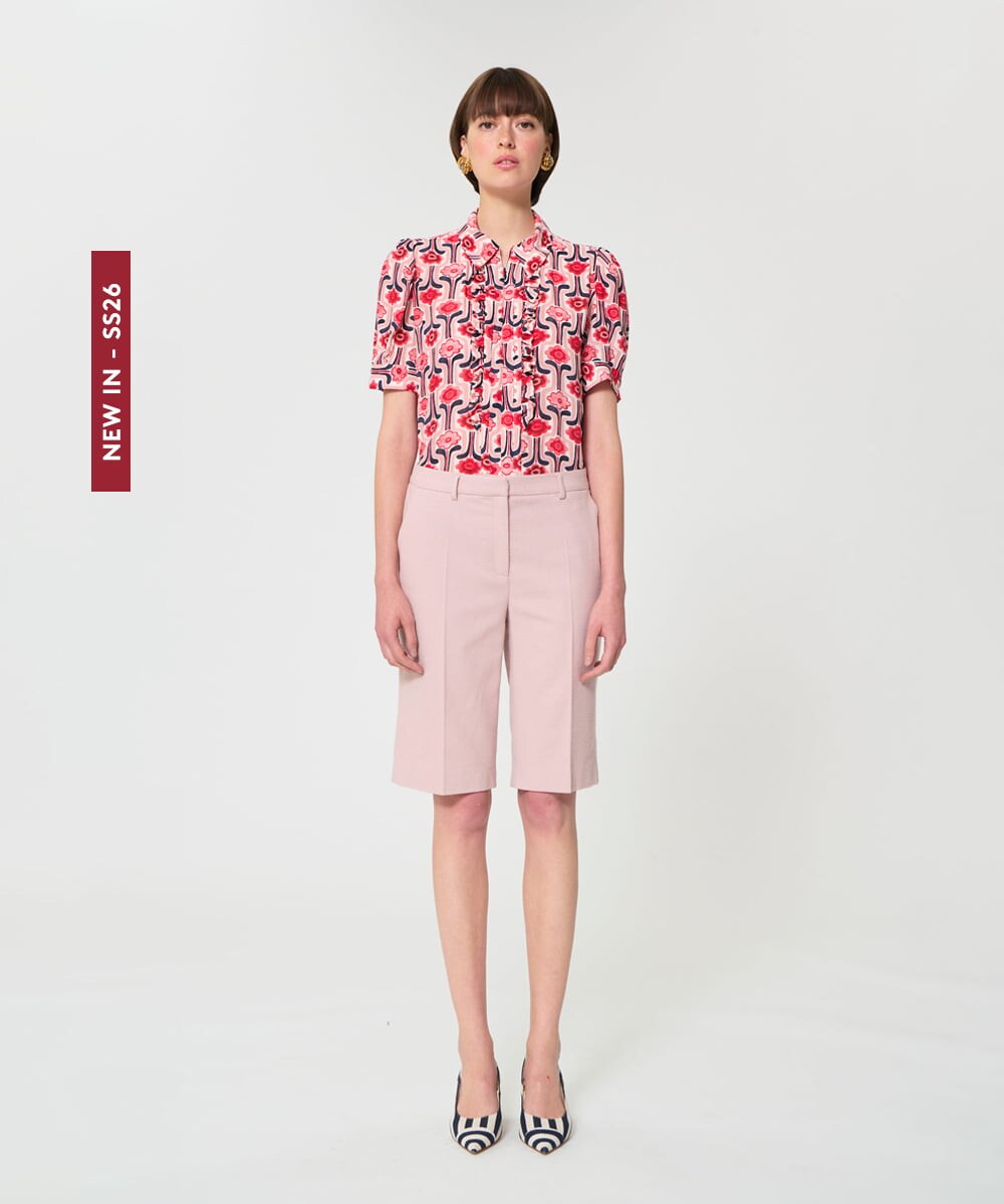 VZLGD02470 TARA JARMON(タラ ジャーモン) テクスチャードウールパンツ ブラッシュピンク