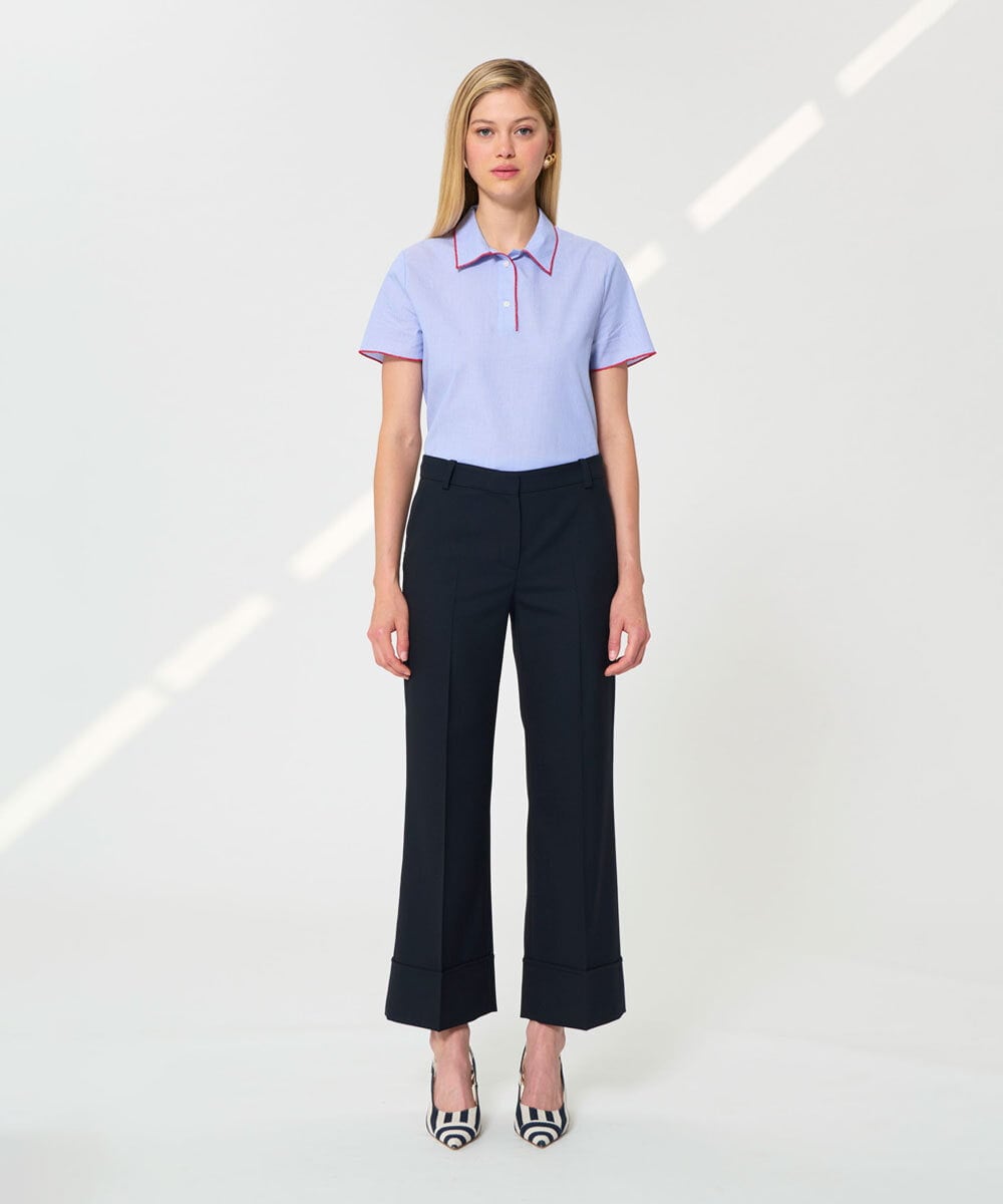 VZLGD04450 TARA JARMON(タラ ジャーモン) グレインドプードルパンツ ミッドナイトブルー