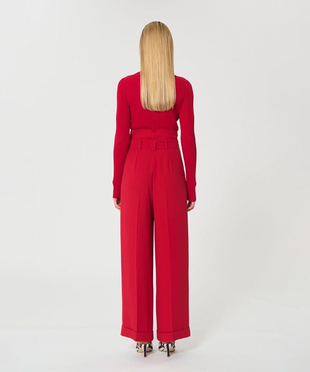 VZLGD06430 TARA JARMON(タラ ジャーモン) クレープパンツ レッド