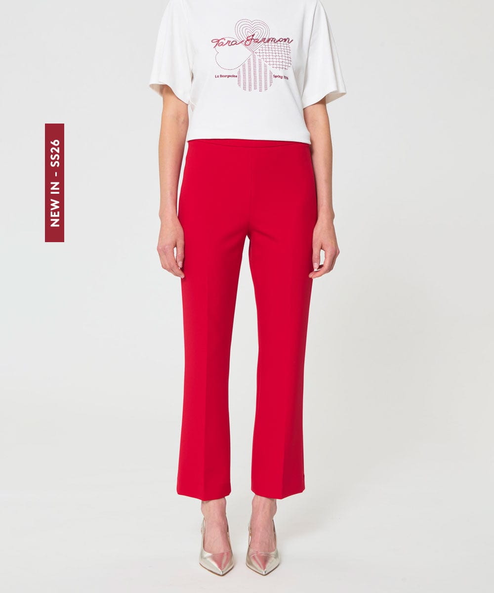 VZLGD08390 TARA JARMON(タラ ジャーモン) ダブルクロスパンツ レッド