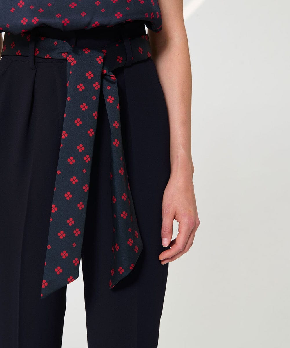 VZLGD10430 TARA JARMON(タラ ジャーモン) クレープパンツ ミッドナイトブルー