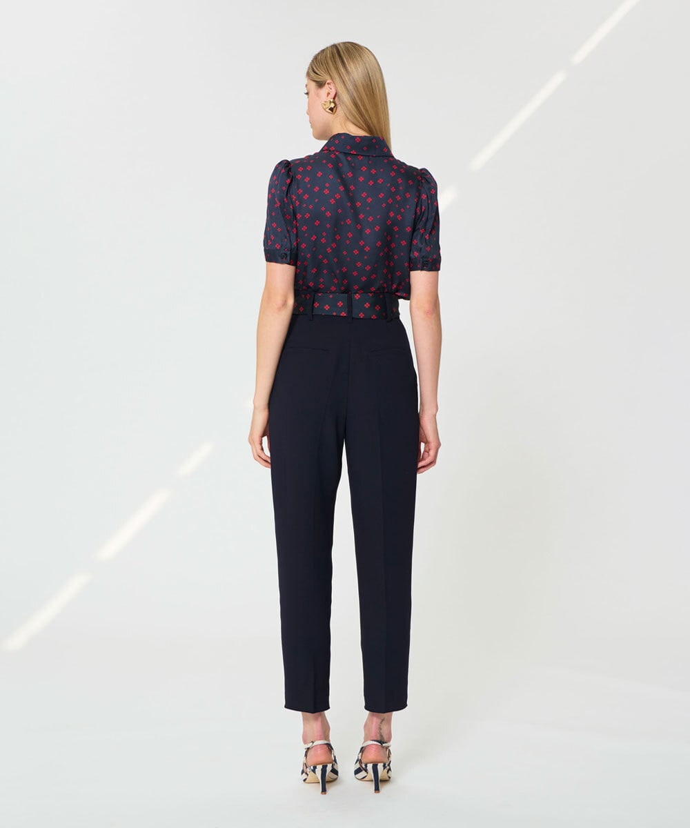 VZLGD10430 TARA JARMON(タラ ジャーモン) クレープパンツ ミッドナイトブルー