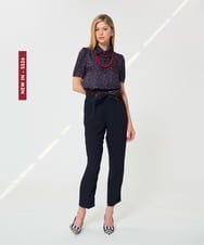 VZLGD10430 TARA JARMON(タラ ジャーモン) クレープパンツ ミッドナイトブルー