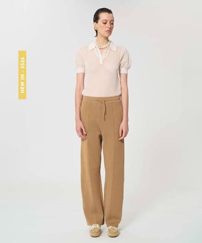 VZLGD14470 TARA JARMON スマートピケニットパンツ