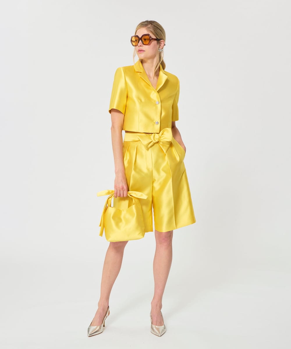 VZLGD25500 TARA JARMON(タラ ジャーモン) サテンパンツ ミモザイエロー