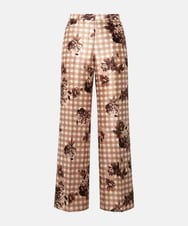 VZLGD38520 TARA JARMON(タラ ジャーモン) キャンバスフラワーズサテンパンツ ベージュ