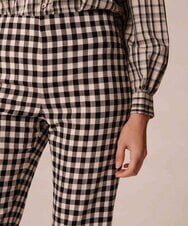 VZLGU01360 TARA JARMON(タラ ジャーモン) Gingham viscose suiting ブラック