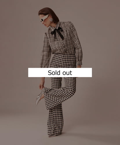 VZLGU01360 TARA JARMON Gingham viscose suiting