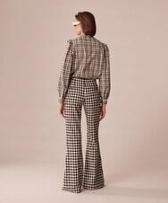VZLGU01360 TARA JARMON(タラ ジャーモン) Gingham viscose suiting ブラック