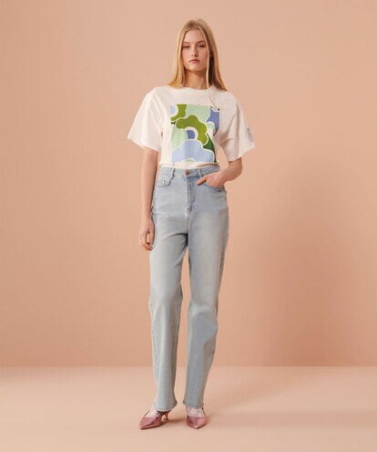 VZLGU05240 TARA JARMON Raw denim pants
