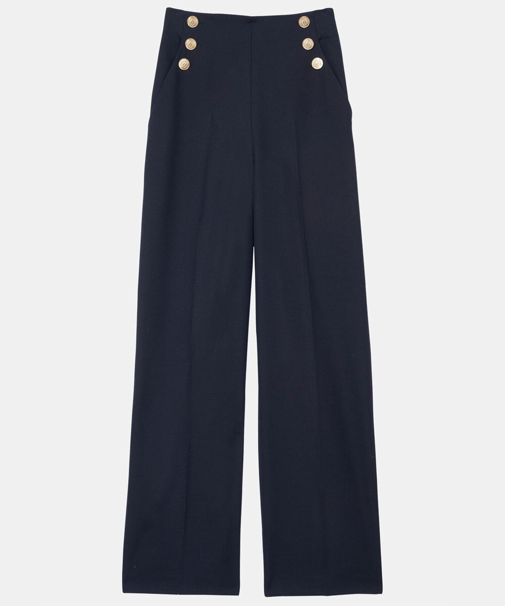 VZLGU10360 TARA JARMON(タラ ジャーモン) Viscose drill pants ネイビー