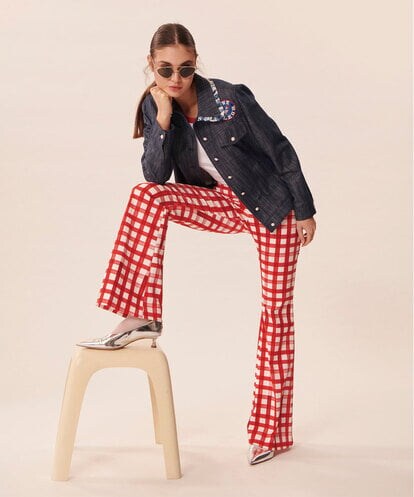 VZLGU12360  Country gingham pants