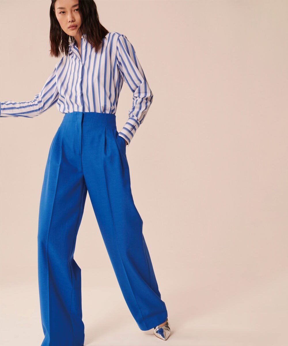 VZLGU26360 TARA JARMON(タラ ジャーモン) 【ドラマ着用】Viscose drill pants ブルー