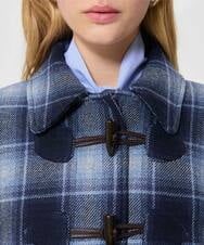 VZUAD02790 TARA JARMON(タラ ジャーモン) ファンシーチェックショートダッフルコート ネイビー