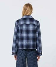 VZUAD02790 TARA JARMON(タラ ジャーモン) ファンシーチェックショートダッフルコート ネイビー