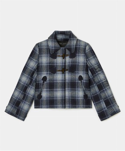 VZUAD02790 TARA JARMON ファンシーチェックショートダッフルコート