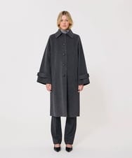 VZUAD07840 TARA JARMON(タラ ジャーモン) ダブルフェイスウールコート グレー