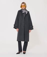 VZUAD07840 TARA JARMON(タラ ジャーモン) ダブルフェイスウールコート グレー
