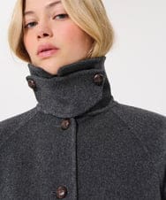 VZUAD07840 TARA JARMON(タラ ジャーモン) ダブルフェイスウールコート グレー