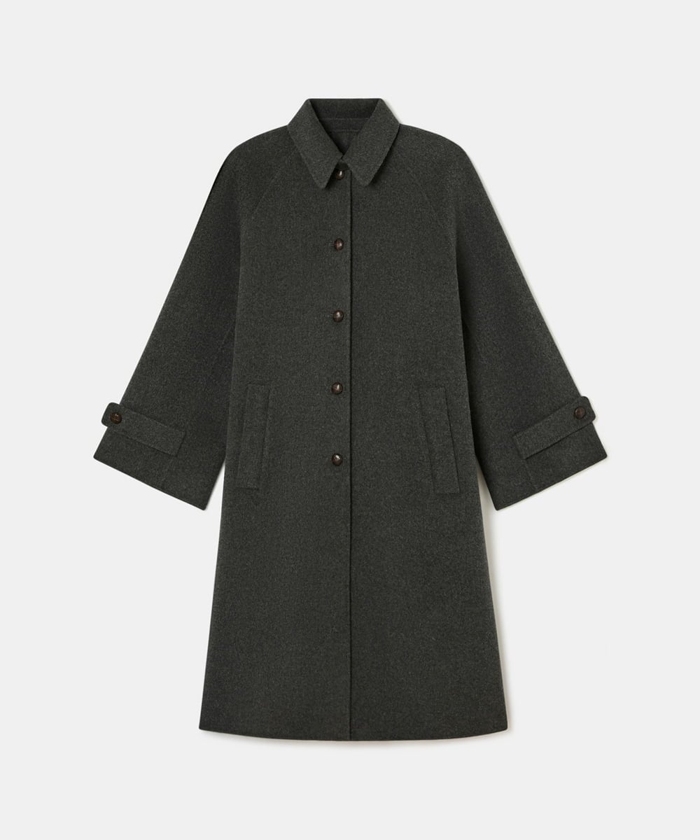 VZUAD07840 TARA JARMON(タラ ジャーモン) ダブルフェイスウールコート グレー