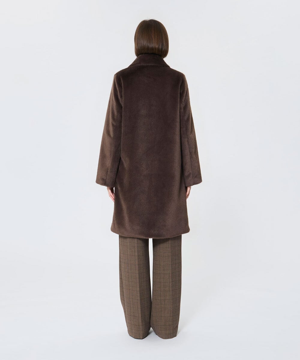 VZUAD10830 TARA JARMON(タラ ジャーモン) フェイクファーダッフルコート チョコレート