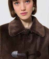 VZUAD10830 TARA JARMON(タラ ジャーモン) フェイクファーダッフルコート チョコレート