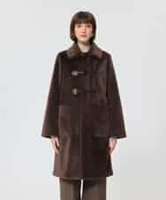 VZUAD10830 TARA JARMON(タラ ジャーモン) フェイクファーダッフルコート チョコレート