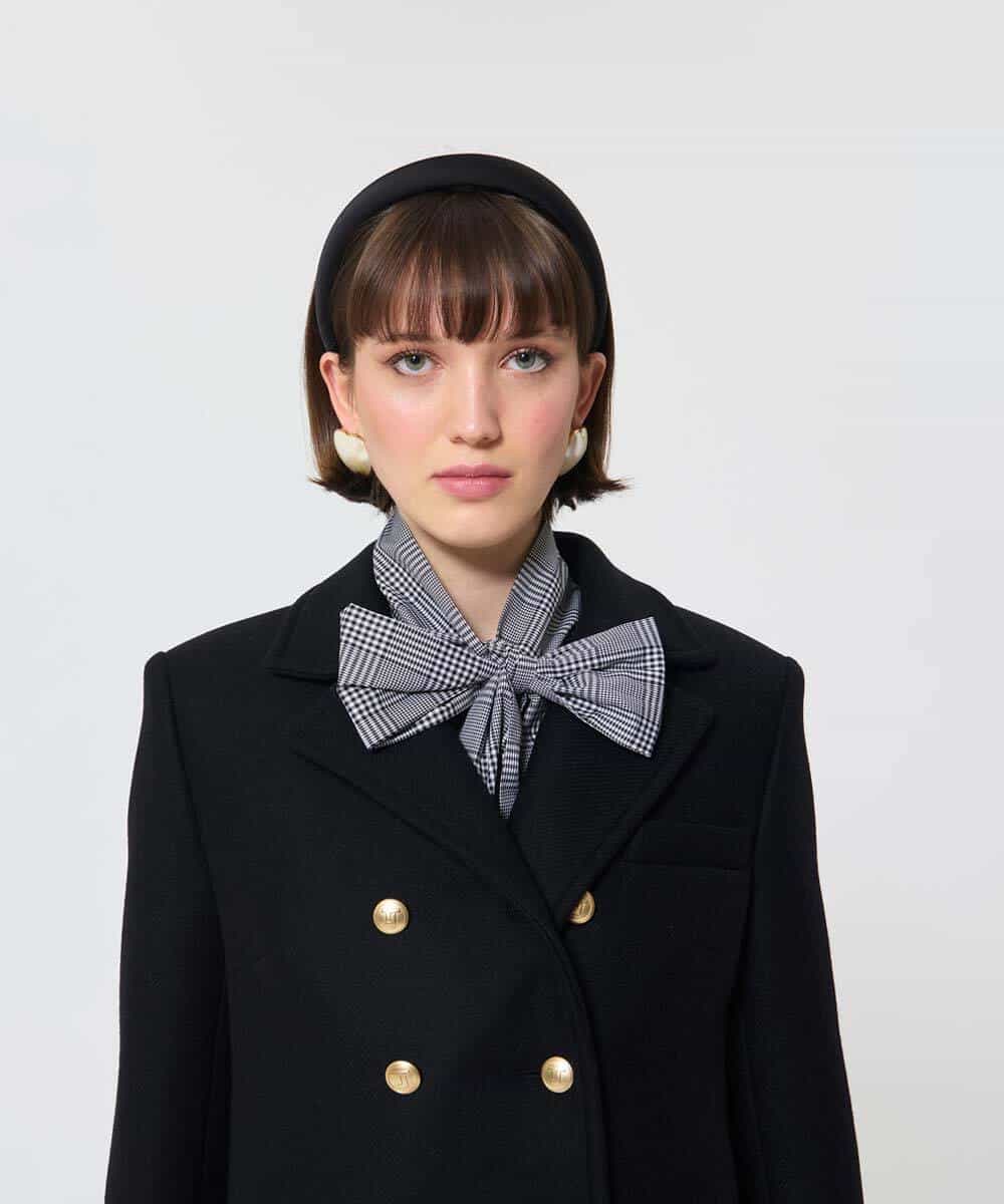 VZUAD16840 TARA JARMON(タラ ジャーモン) ウールメルトンコート ブラック