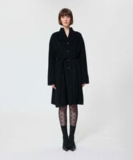 VZUAD18840 TARA JARMON(タラ ジャーモン) ダブルフェイスウールコート ブラック