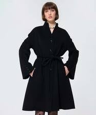 VZUAD18840 TARA JARMON(タラ ジャーモン) ダブルフェイスウールコート ブラック