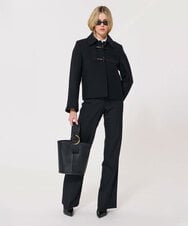VZUAD20790 TARA JARMON(タラ ジャーモン) ウールメルトンショートダッフルコート ブラック