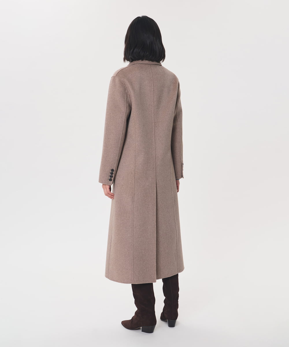 VZUAG01940 TARA JARMON(タラ ジャーモン) ダブルフェイスウールロングコート ヘーゼルナッツ
