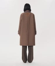 VZUAG02820 TARA JARMON(タラ ジャーモン) テンセルチェックステンカラーコート キャラメル