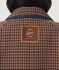 VZUAG02820 TARA JARMON(タラ ジャーモン) テンセルチェックステンカラーコート キャラメル