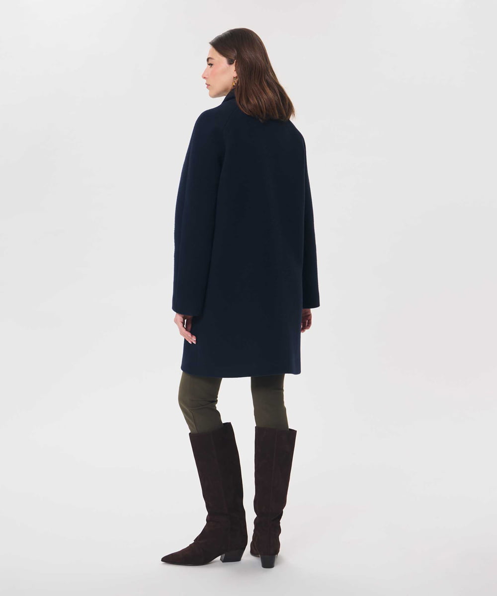 VZUAG03800 TARA JARMON(タラ ジャーモン) ウールベロアポケットコート ネイビー