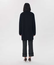 VZUAG04880 TARA JARMON(タラ ジャーモン) ビッグカラーダブルフェイスウールコート ネイビーブルー