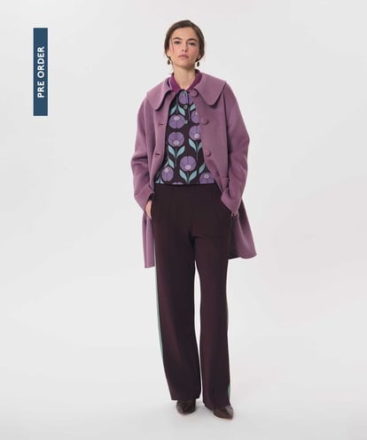 VZUAG04880 TARA JARMON ビッグカラーダブルフェイスウールコート