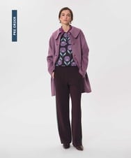 VZUAG04880 TARA JARMON(タラ ジャーモン) ビッグカラーダブルフェイスウールコート パープル