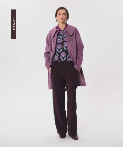 VZUAG04880 TARA JARMON ビッグカラーダブルフェイスウールコート
