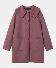 VZUAG04880 TARA JARMON(タラ ジャーモン) ビッグカラーダブルフェイスウールコート パープル
