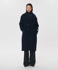 VZUAG11940 TARA JARMON(タラ ジャーモン) ウールベロアチェスターコート ミッドナイトブルー